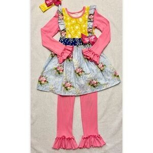 Giggle moon outfit and matching headband. Size 7